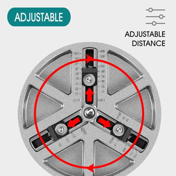 Adjustable punch saw tool for drilling