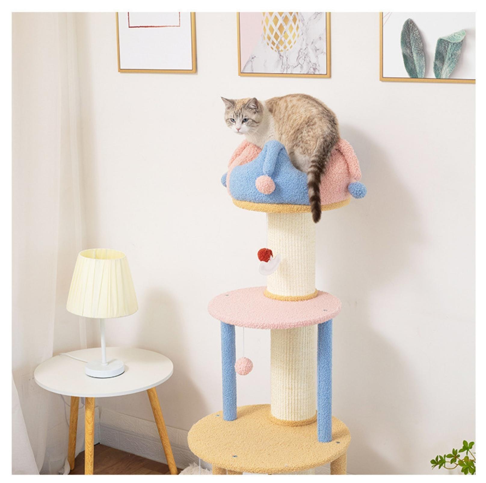 Circus Cat Tree with Scratching Posts and Cozy Nest