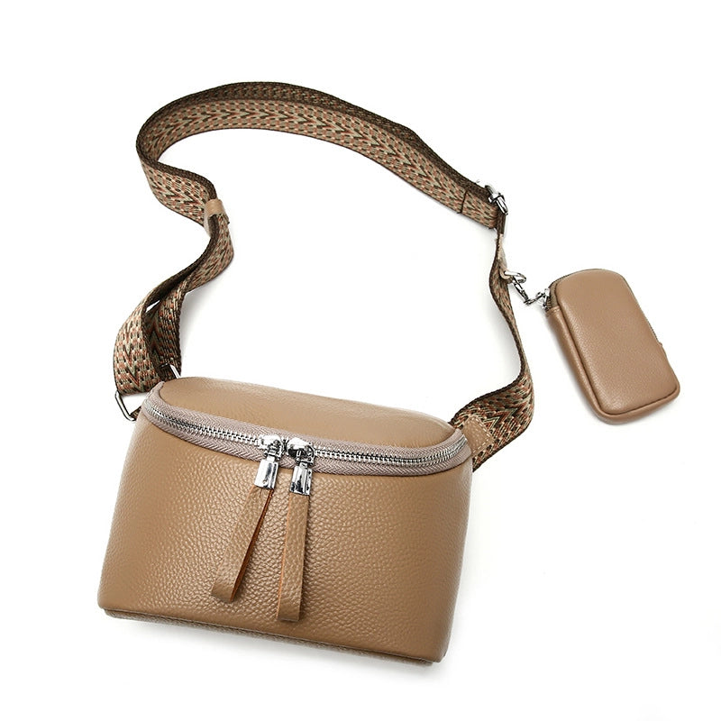 Women's Medium Leather Solid Color Streetwear Square Zipper Fanny Pack