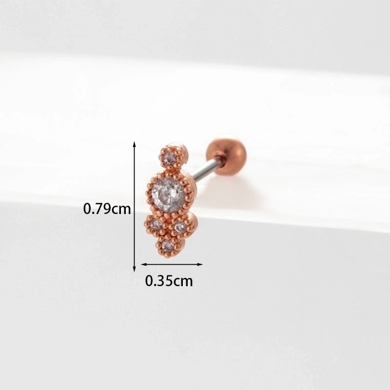 Ear Cartilage Rings & Studs Geometric Copper Plating Artificial Gemstones