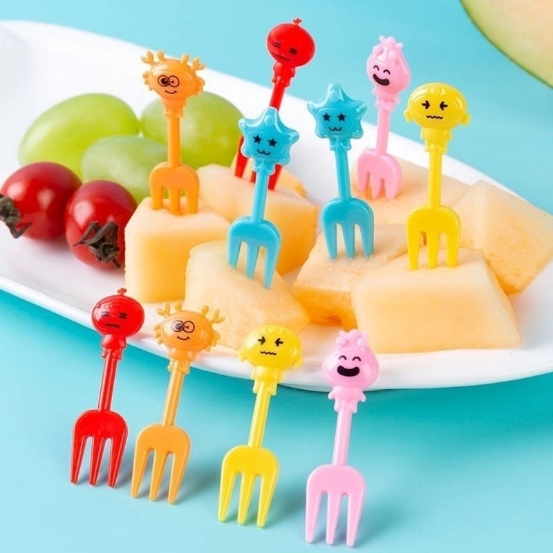 Cute Cartoon Plastic Fruit Fork 1 Set