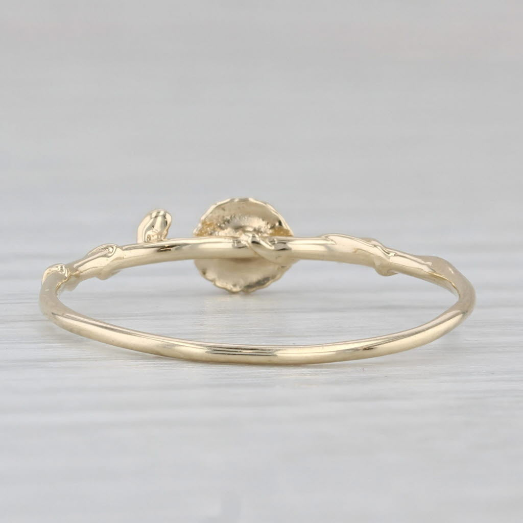 Opal Flower Ring 9k Yellow Gold Size 9.25-9.5 Vintage Floral Band Stackable