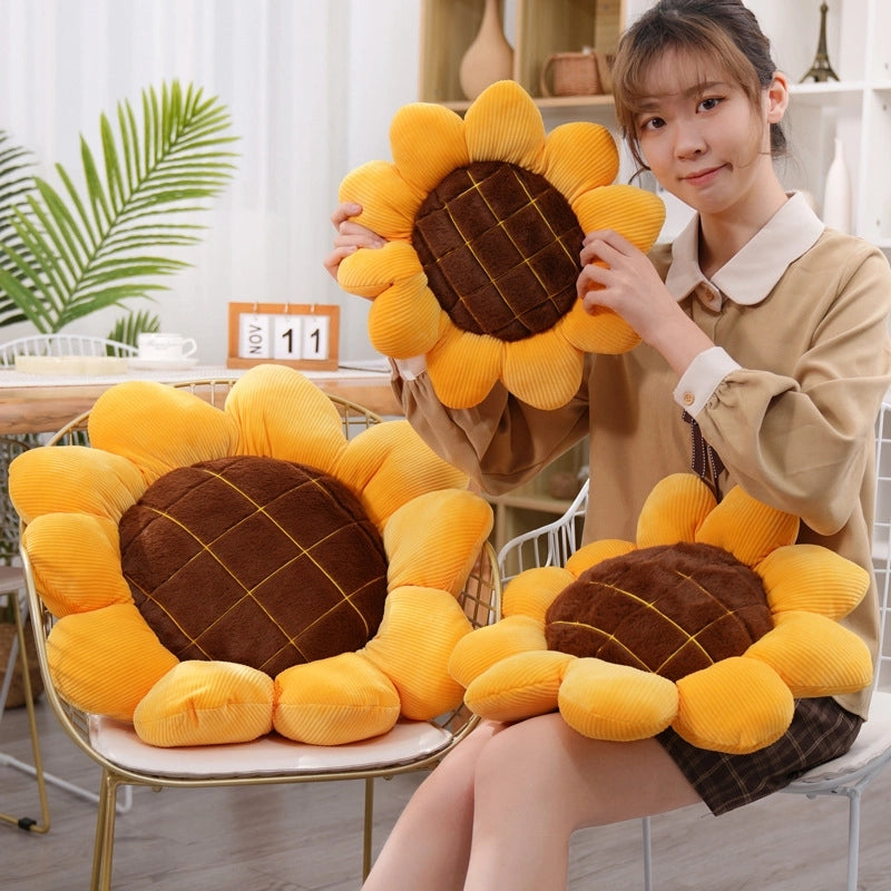 Pastoral Sunflower Pp Cotton Throw Pillow