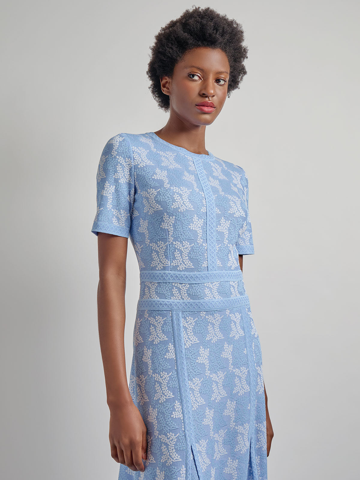 Fit & Flare Intarsia Knit Dress - Modern Fit