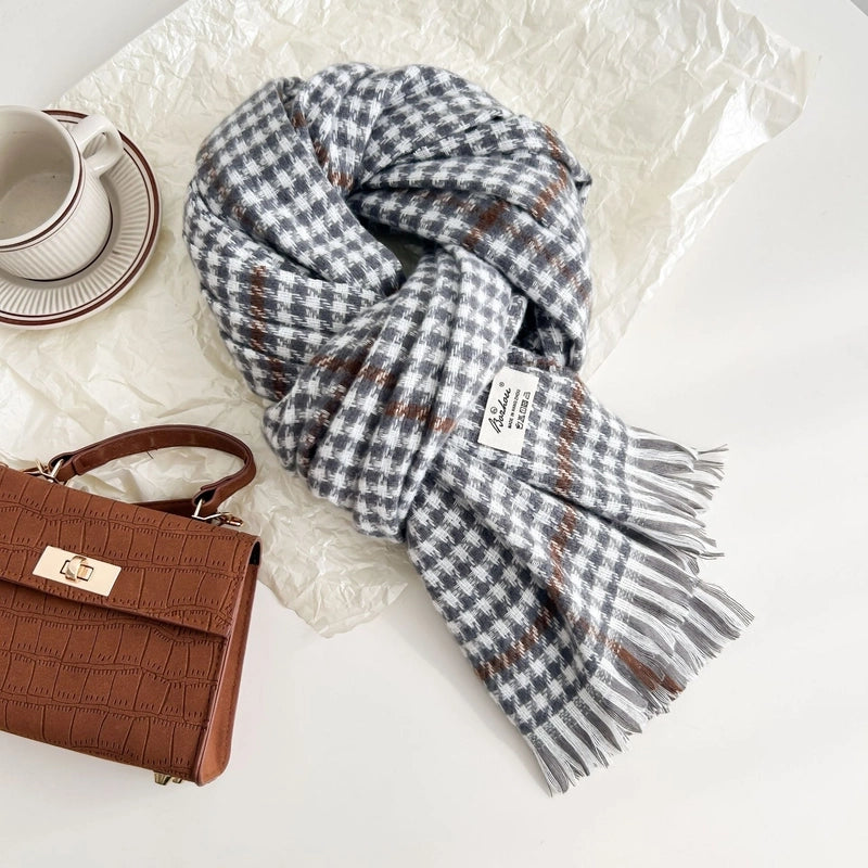 Women's Minimalist Classic Style Color Block Acrylic Polyester Scarf
