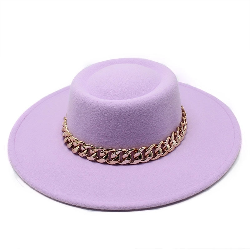 Elegant Round Concave Flat Top Woolen 8.5cm Top Hat Men And Women Fashion Flat Top Woolen Top Hat