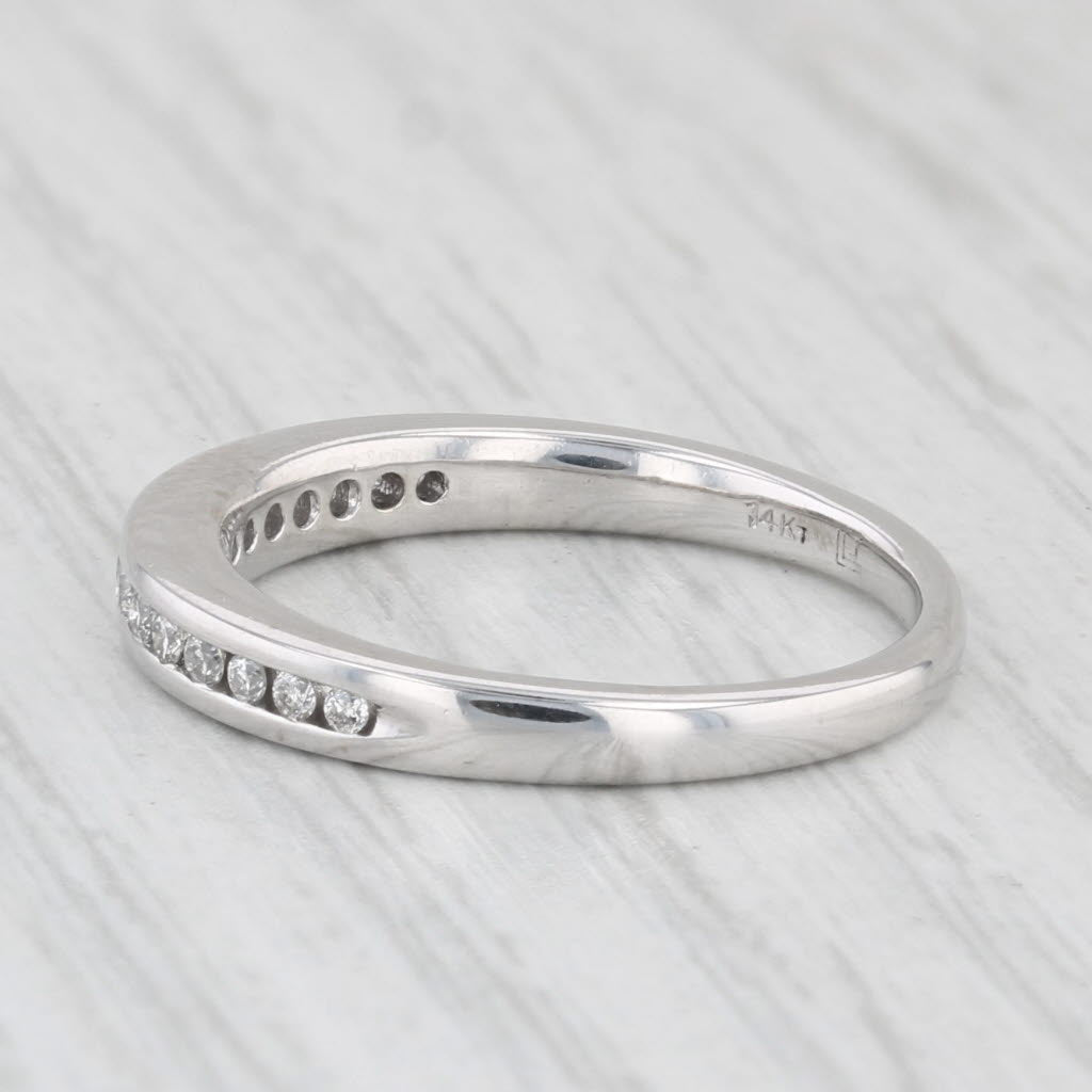 0.12ctw Diamond Women's Wedding Band 14k White Gold Size 5.5 Stackable Ring