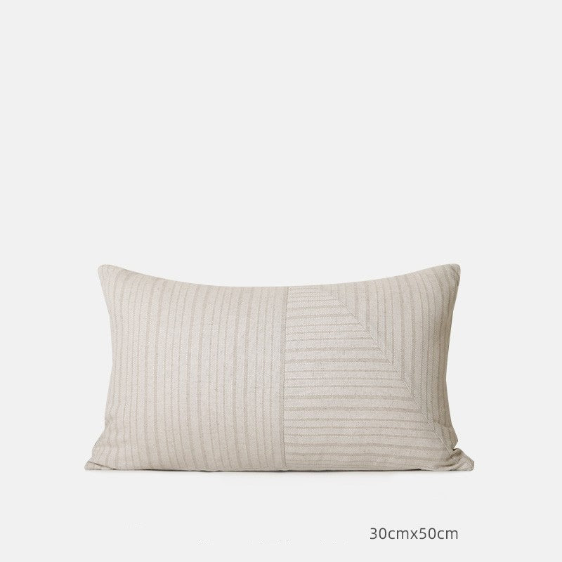 Chic Striped Cotton-Linen Blend Pillow