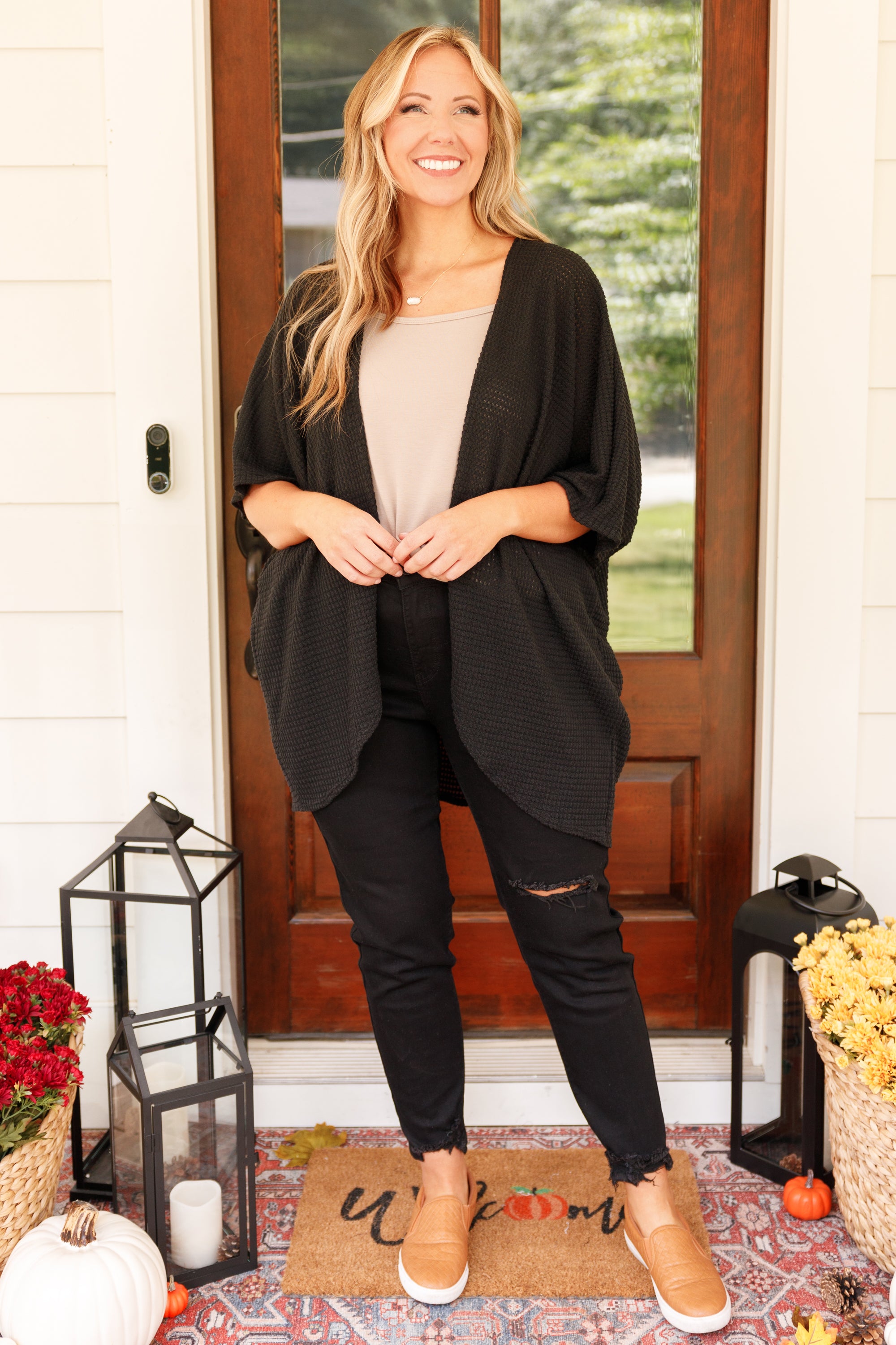 Promise To Stay Cardigan. Black