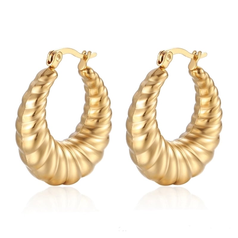 1 Pair Minimalist Classic Style C Shape U Shape The Answer Plating Stainless Steel Earrings