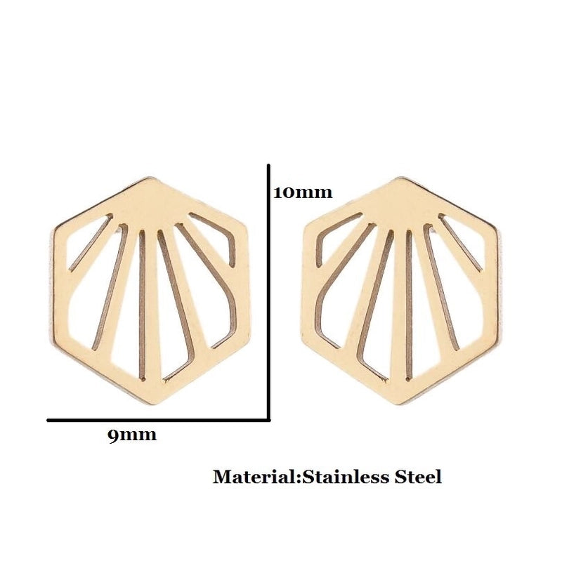 Minimalist Human Gingerbread Apple Stainless Steel Plating Hollow Out Ear Studs 1 Pair