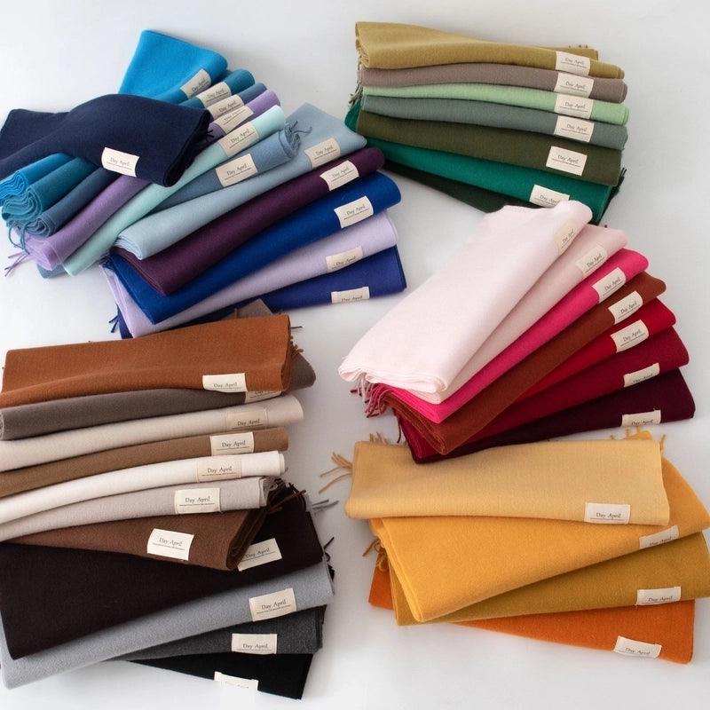 Women's Sweet Solid Color Polyester Scarf