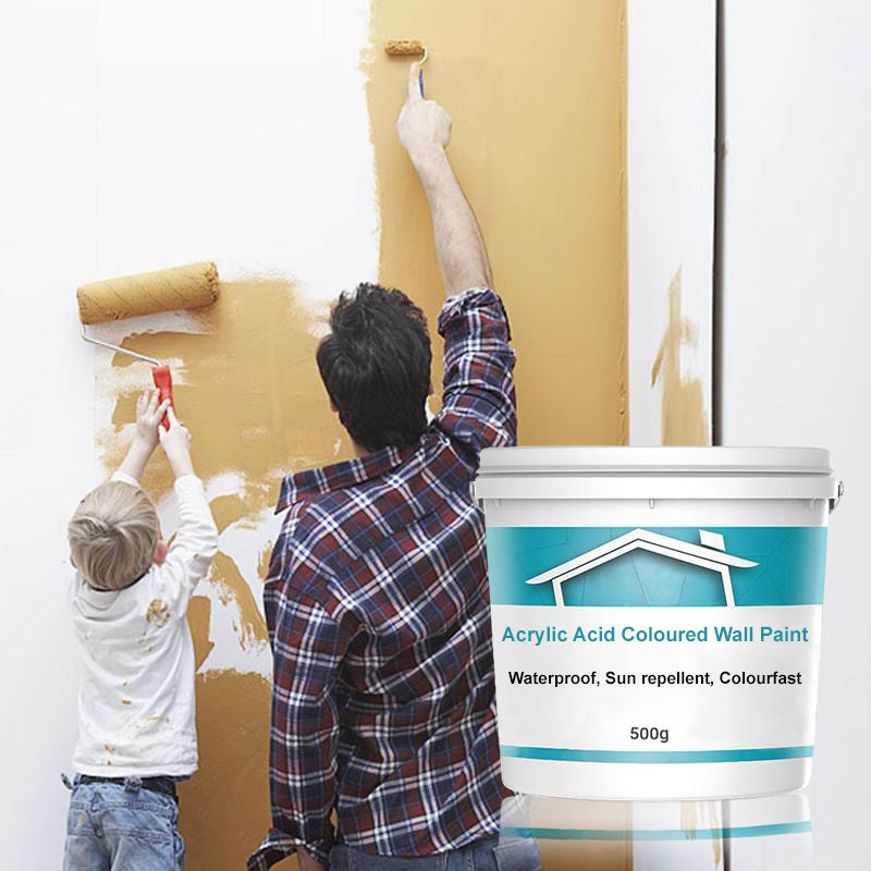 Acrylic Acid Coloured Wall Paint - Waterproof. Sun repellent. Colourfast