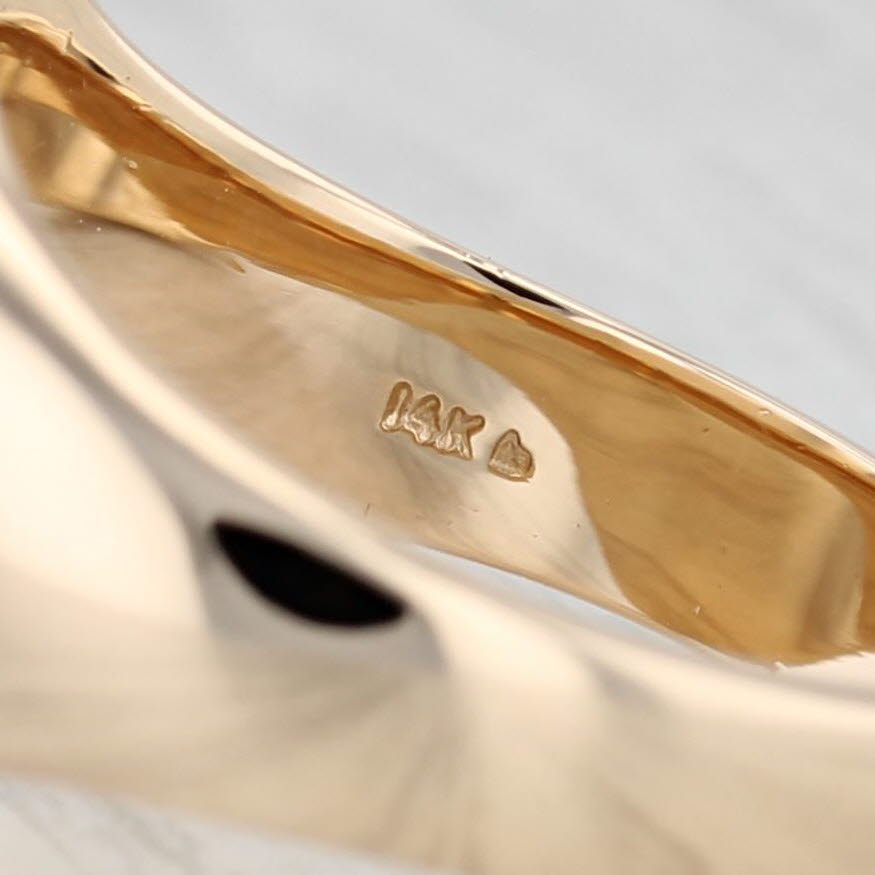 Engraved Letter B Initial Signet Ring 14k Yellow Gold Size 9.75 Vintage Men's