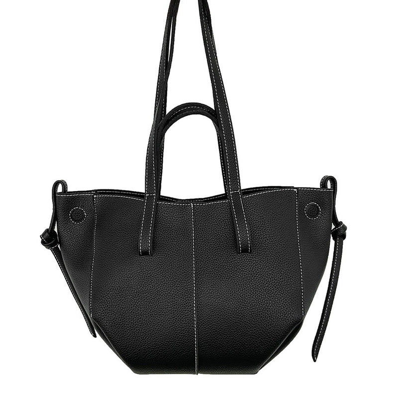 Women's Large Pu Leather Solid Color Basic Classic Style Bucket Magnetic Buckle Tote Bag