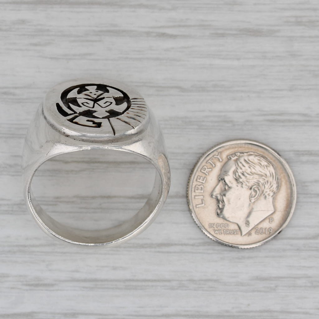 Large Peterson Native American Navajo Turtle Ring Sterling Silver Size 11