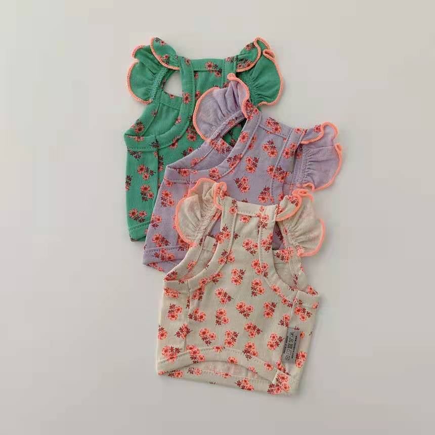 Floral Pattern Strap Dog Cat Vest