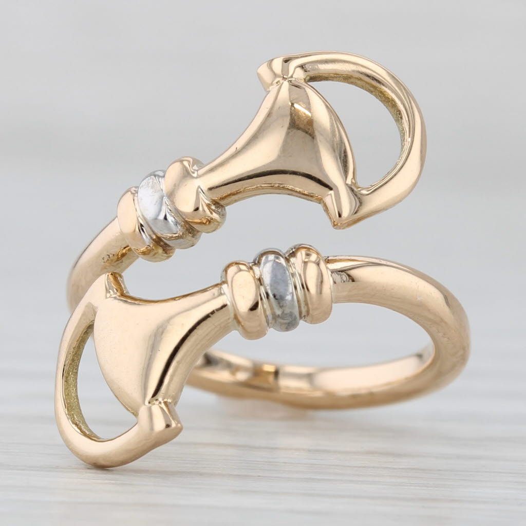 Bypass Adjustable Ring 18k Yellow Gold Size 4.5