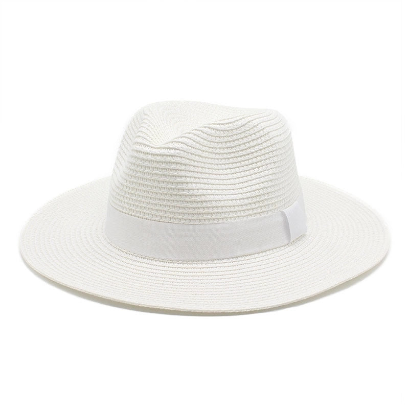 Unisex Minimalist Solid Color Flat Eaves Fedora Hat