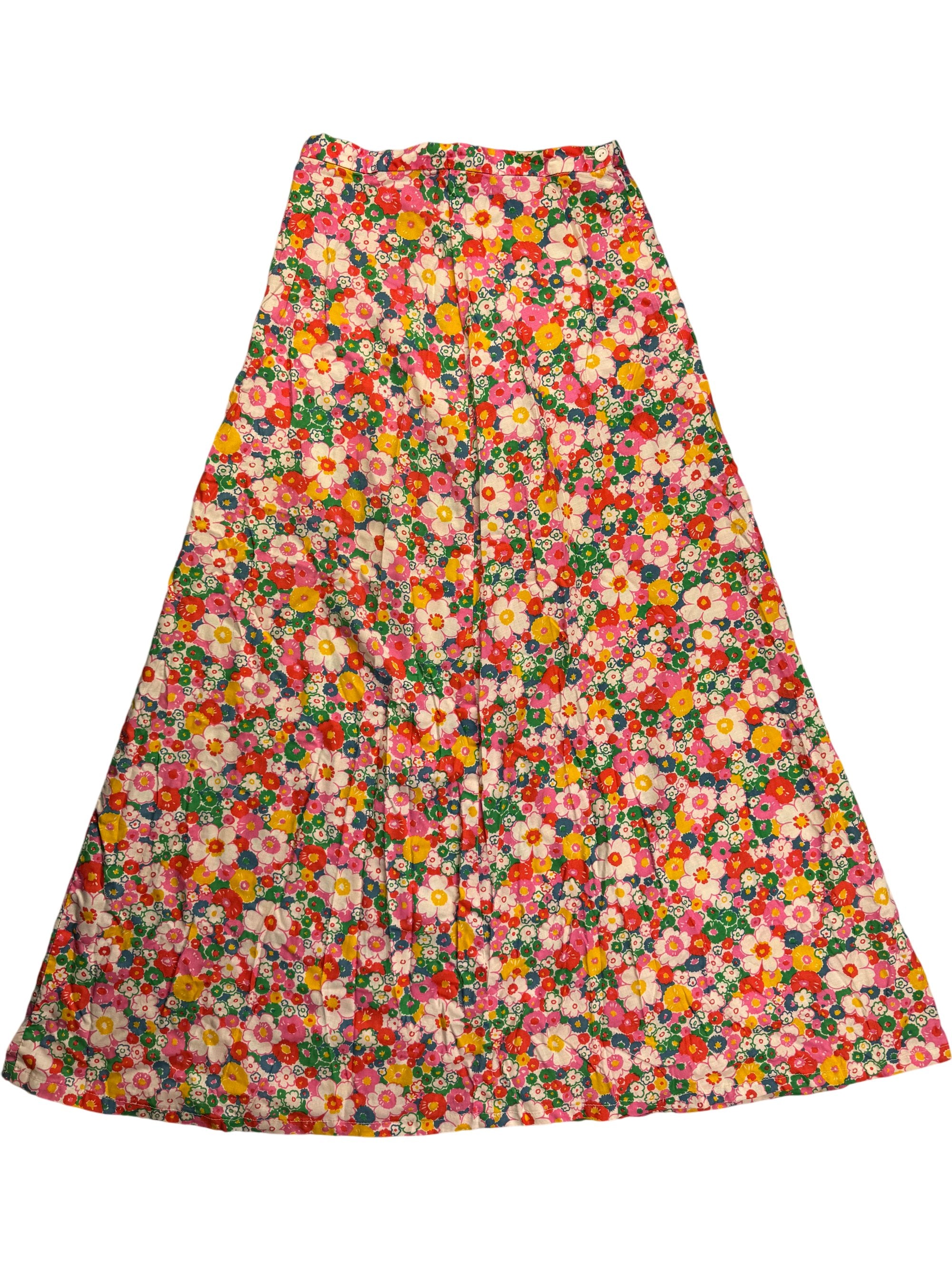 60's Floral Maxi Skirt
