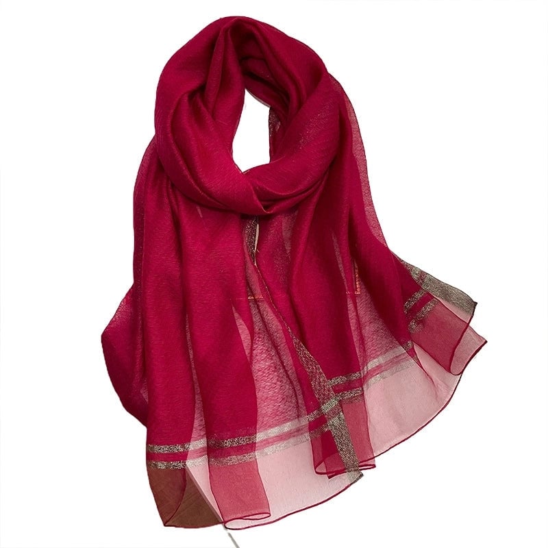 Women's Minimalist Solid Color Silk Fleece Silk Scarf