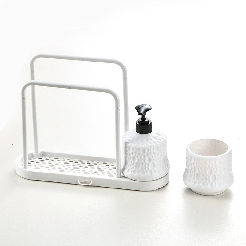 Rag Draining Rack Punch-free Sink Steel Ball Sponge Storage Rack Kitchen Cleaning Supplies Countertop Storage Rack