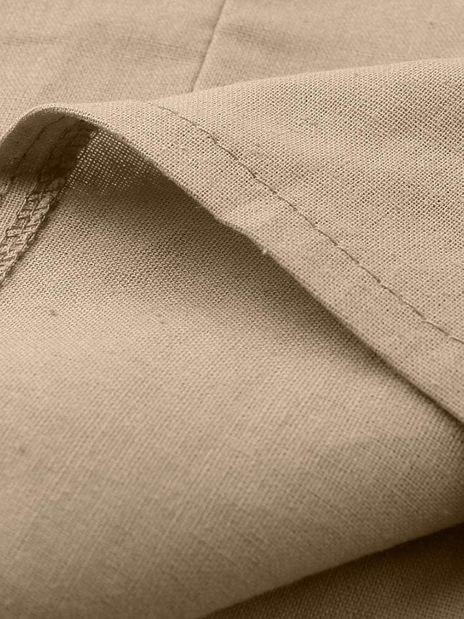 Solid Color V-Neck Long Sleeve Shirt