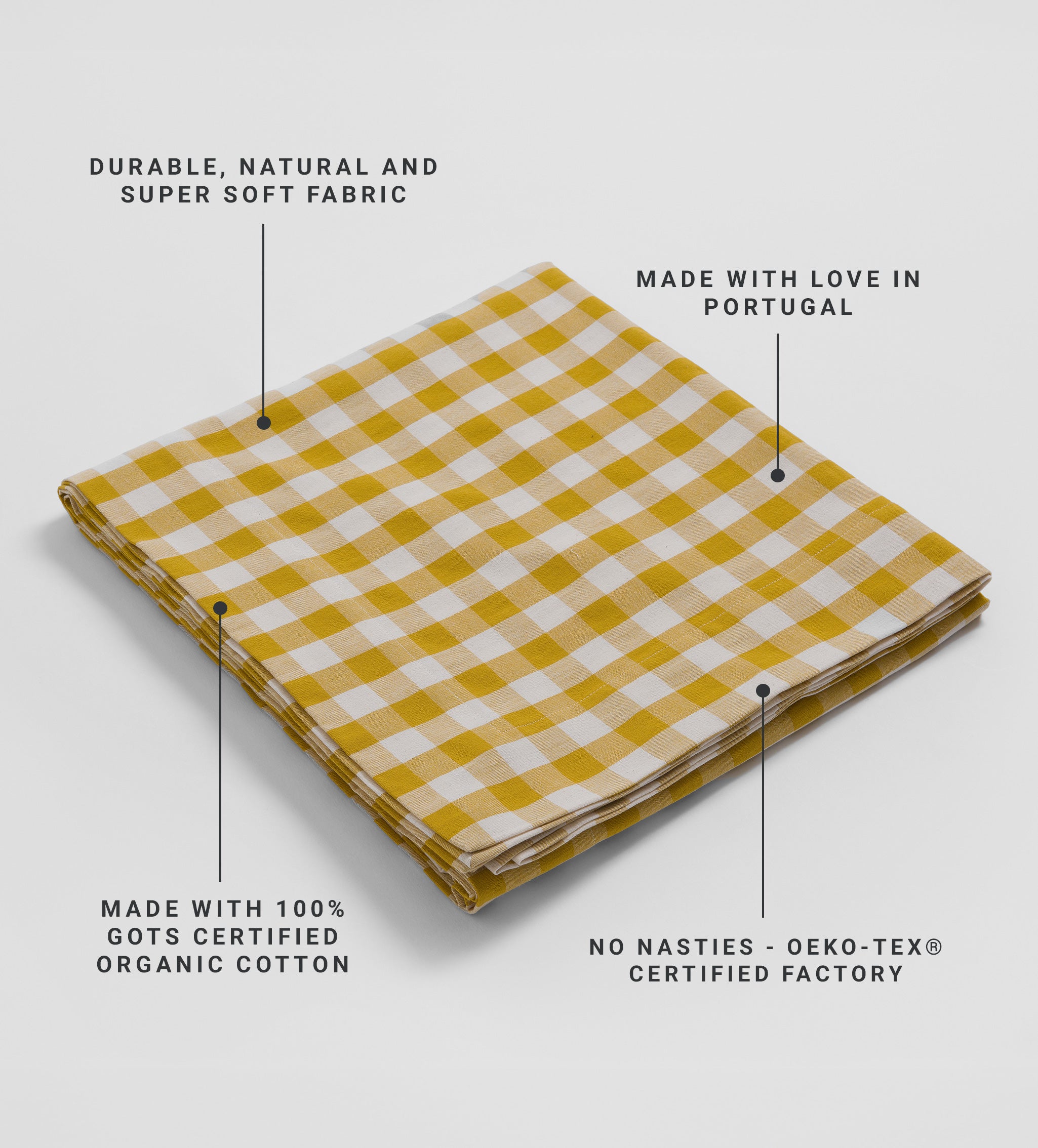Saffron Heidi 100% Organic Cotton Tablecloth