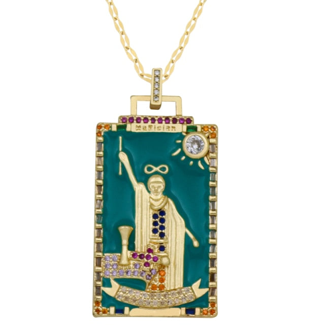 Diamond Tarot Card Necklaces