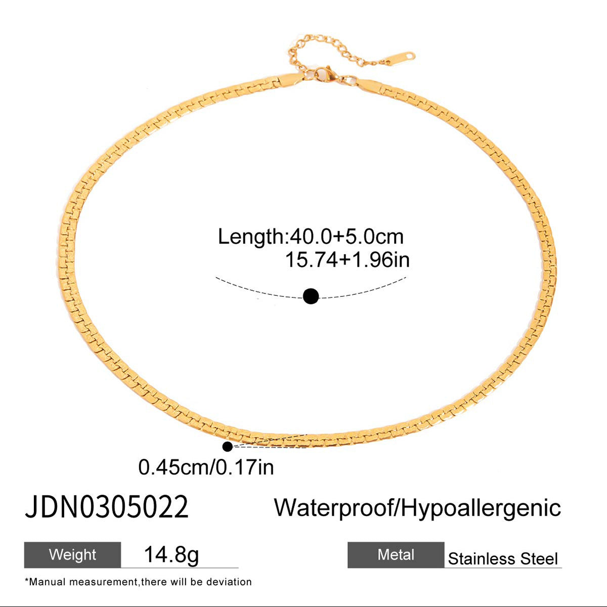 Titanium Steel Necklace Simple Snake Bone Chain Clavicle Chain Popular Stainless Steel Necklace