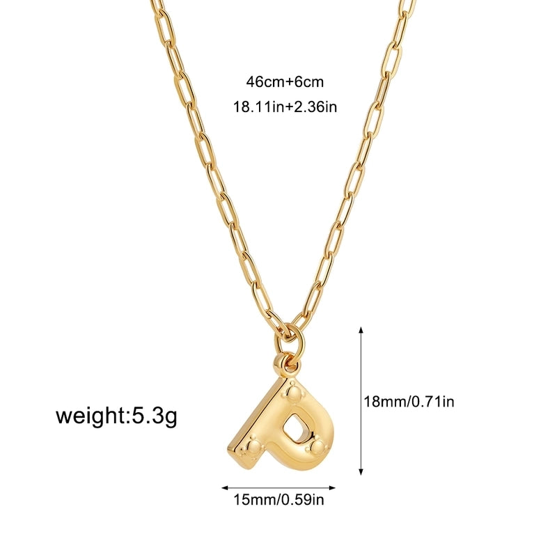 Preppy Style Solid Color Shiny Letter 304 Stainless Steel Pendant Necklace