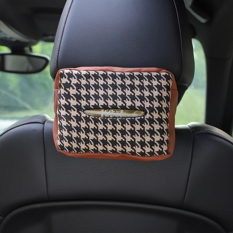 Pu Leather Knit Tissue Box