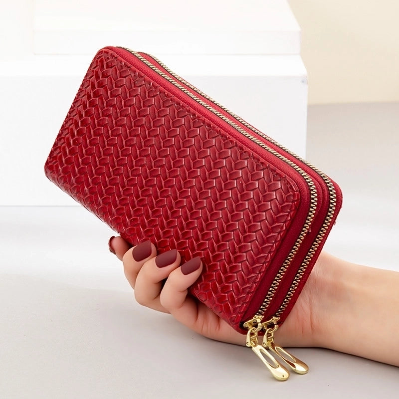 Vintage Style Geometric Solid Color Square Zipper Clutch Bag