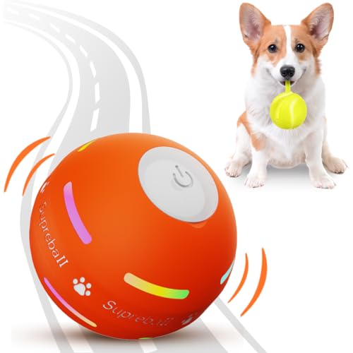 Interactive Dog Toys Dog Ball.[Newly Upgraded] Durable Motion Activated Automatic Rolling Ball Toys for/Small/Medium/Large Dogs.USB Rechargeable