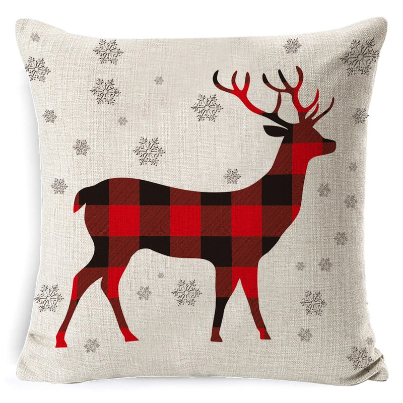 Retro Christmas Tree Santa Claus Christmas Socks Linen Pillow Cases