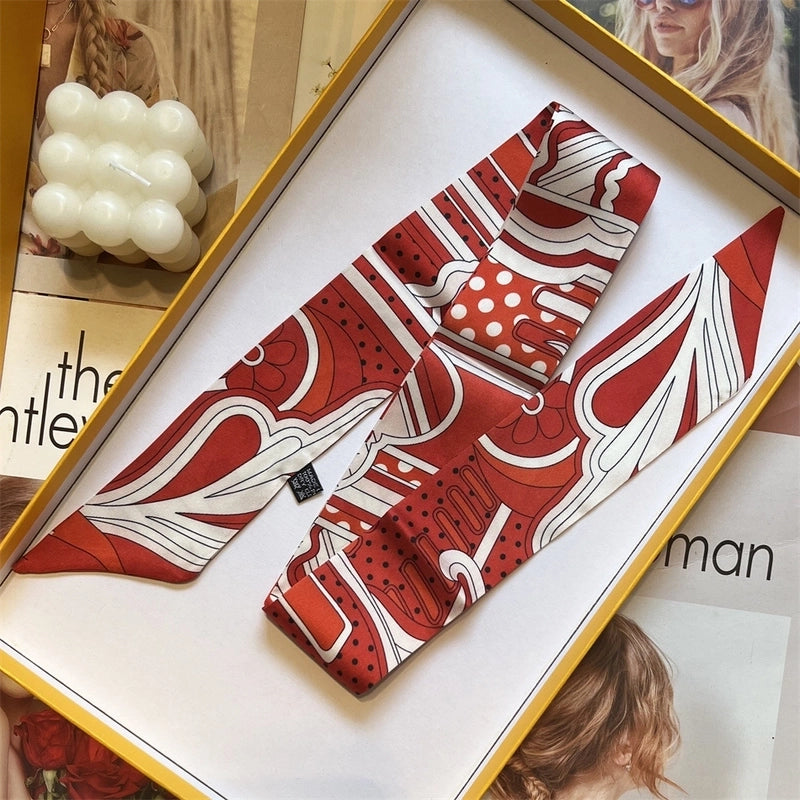 Women's Casual Minimalist Printing Satin Silk Scarf