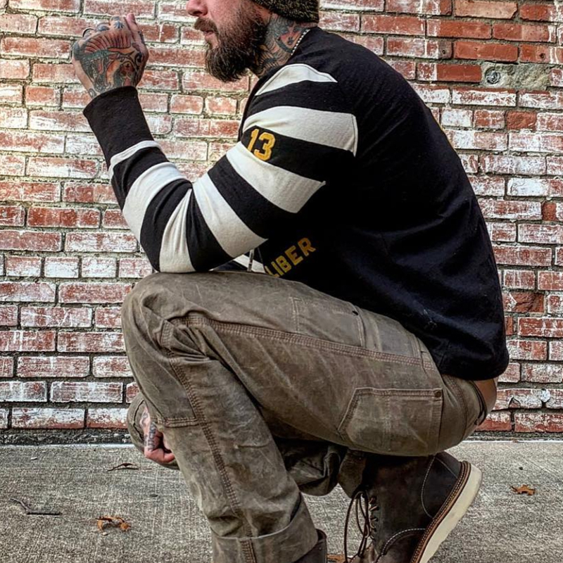 Retro Sleeve Striped Round Neck Casual T-shirt