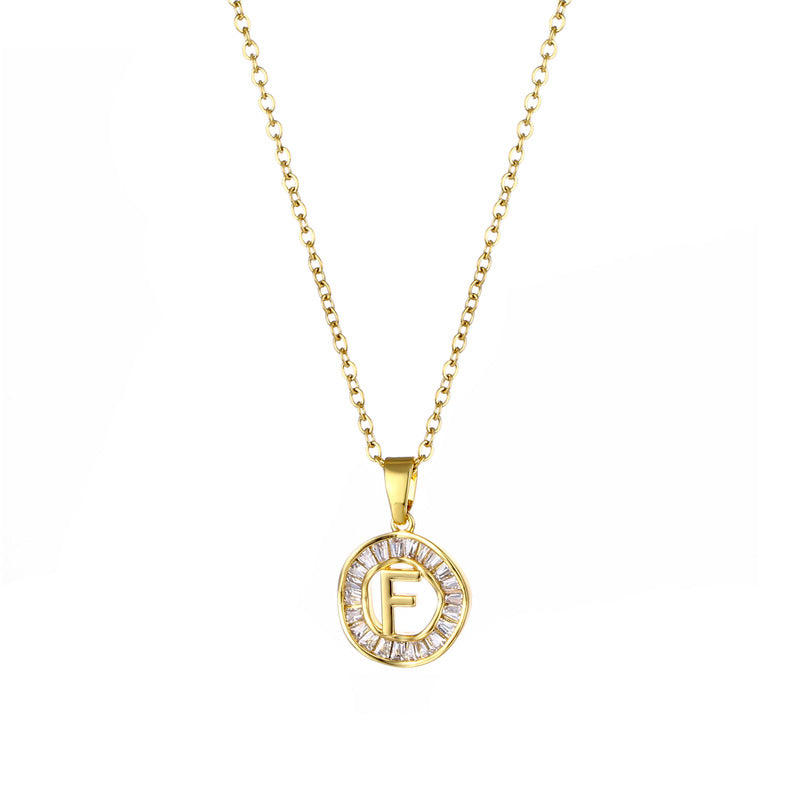 Natural Letter Text Number Stainless Steel Electroplating Necklaces