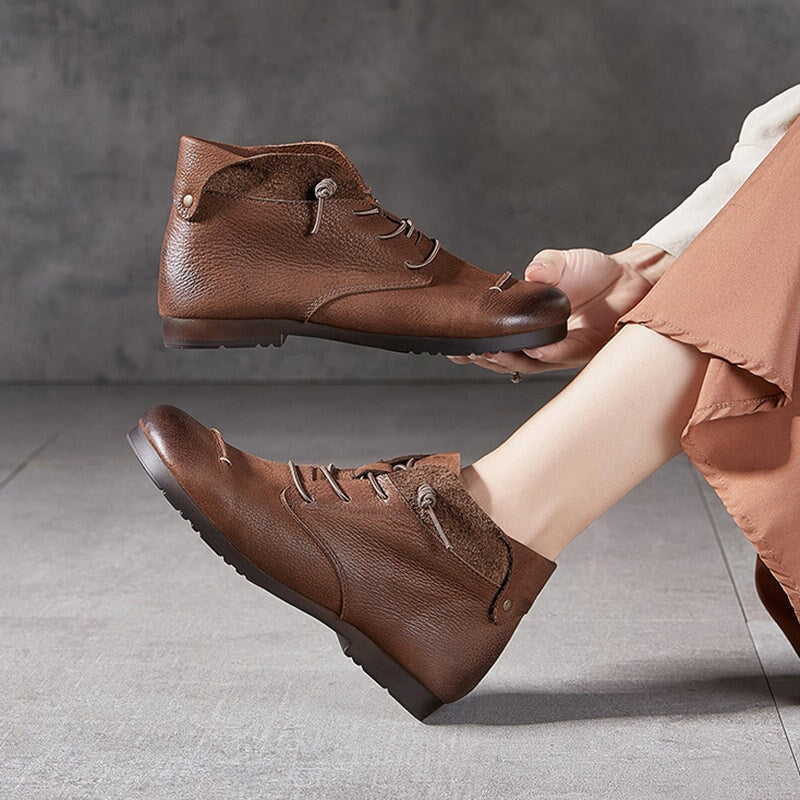 Handmade Barefoot Ankle Booties Mori Girl Shoes Soft Leather in Grey/Coffee