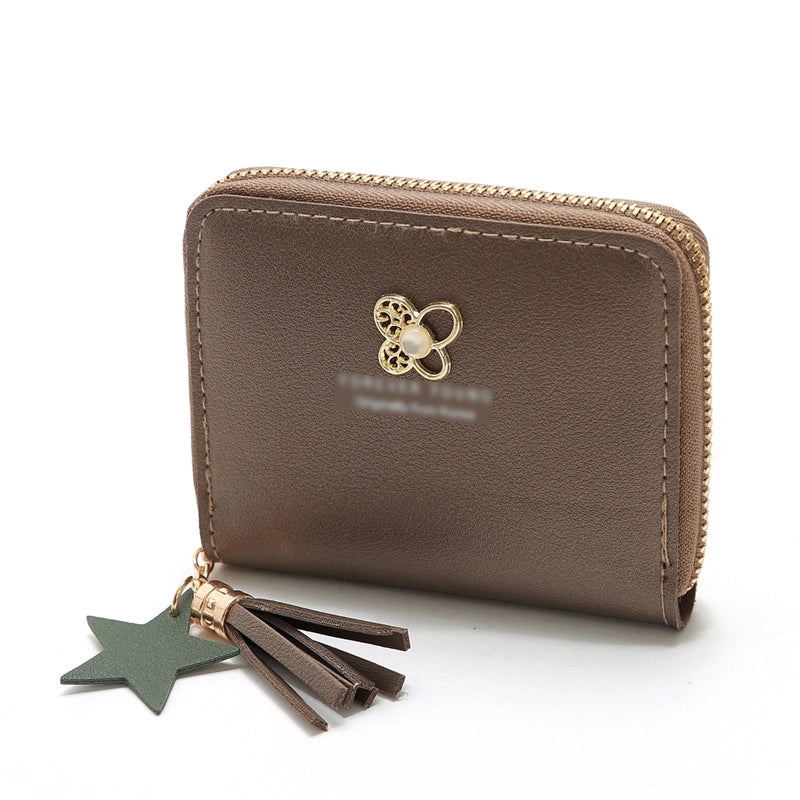Korean Four-leaf Flower Zipper Short Wallet