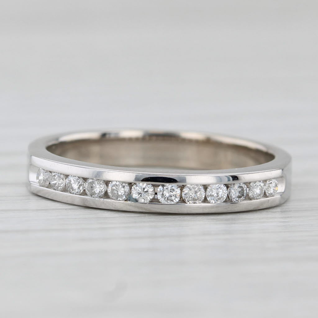0.23ctw Diamond Wedding Band 14k White Gold Size 7 Stackable Anniversary Ring