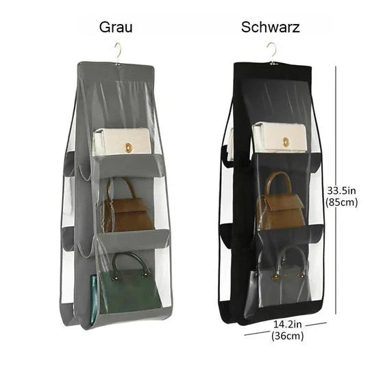 6-POCKET FOLDABLE HANGING HANDBAG ORGANIZER