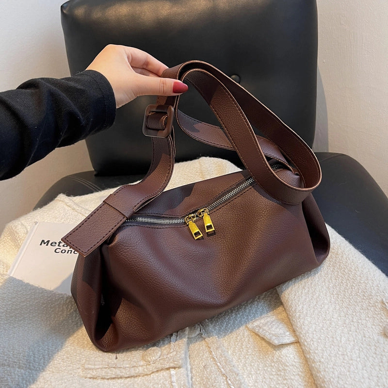 Popular Temperament Underarm Bag Fashion Simple Ladies Bag New Bags Commuter Shoulder Soft Leather Cross-Body Bag