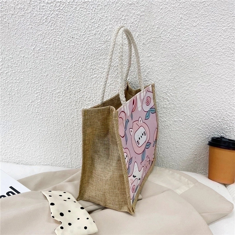 Women's Medium Summer Canvas Cute Tote Bag