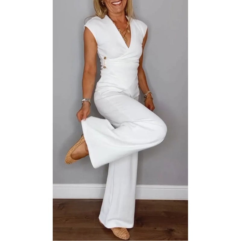 💋Women's Elegant V-Neck Top & Pants Set