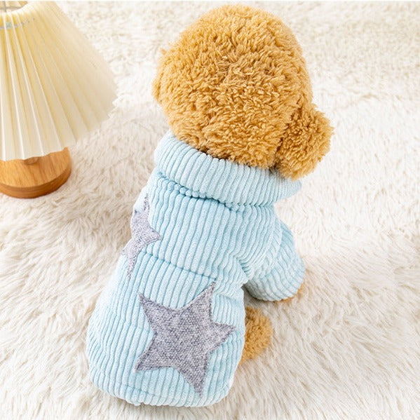 Star Printed Zipped Fleece Dog Jacket