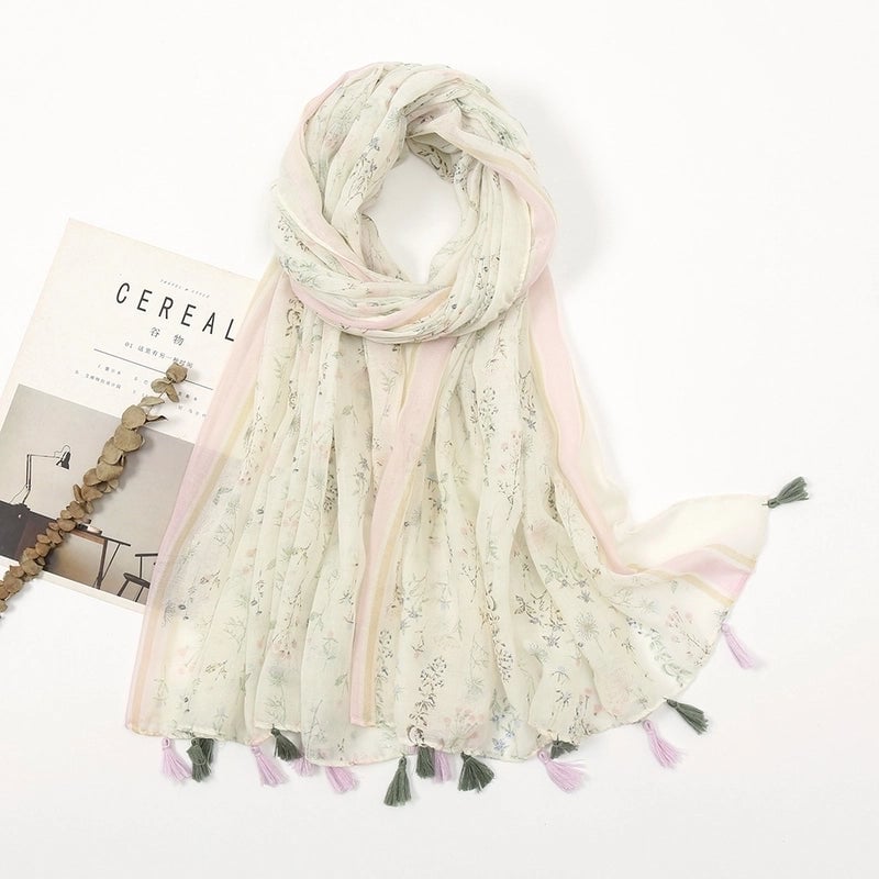 Women'S Bohemian Geometric Cotton And Linen Scarf