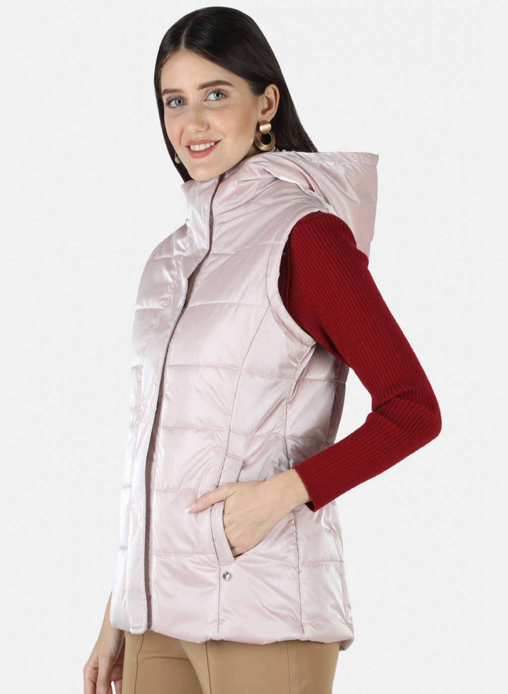 Women Pink Solid Jacket