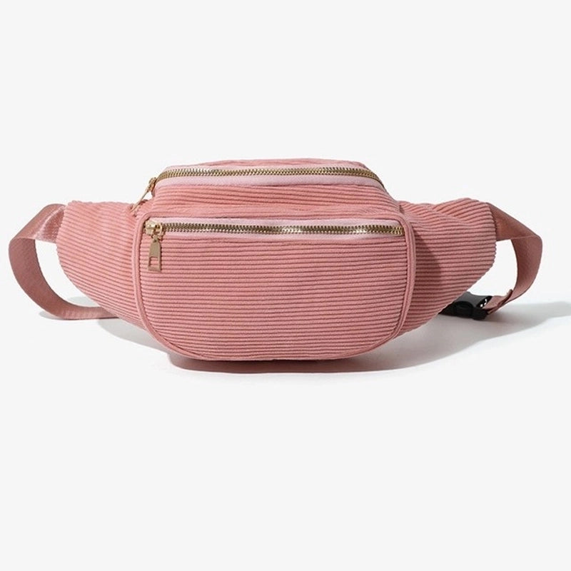 Women's Streetwear Solid Color Corduroy Waist Bags