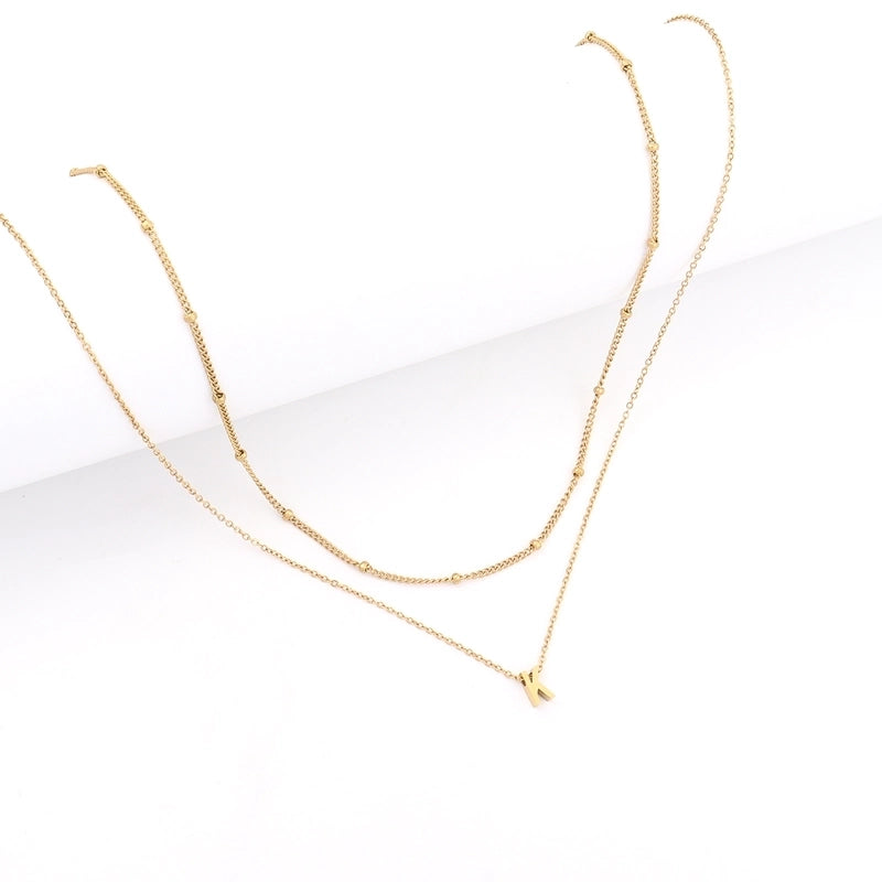 Elegant Minimalist Classic Style Letter 201 Stainless Steel 304 Stainless Steel Stainless Steel Necklaces